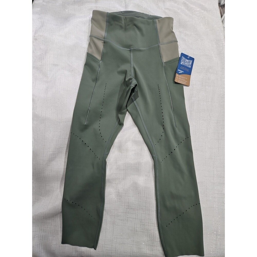 Brooks Running Women’s Method 3/4 Tight Size XS Dark Pebble w/ Pockets AirFlow